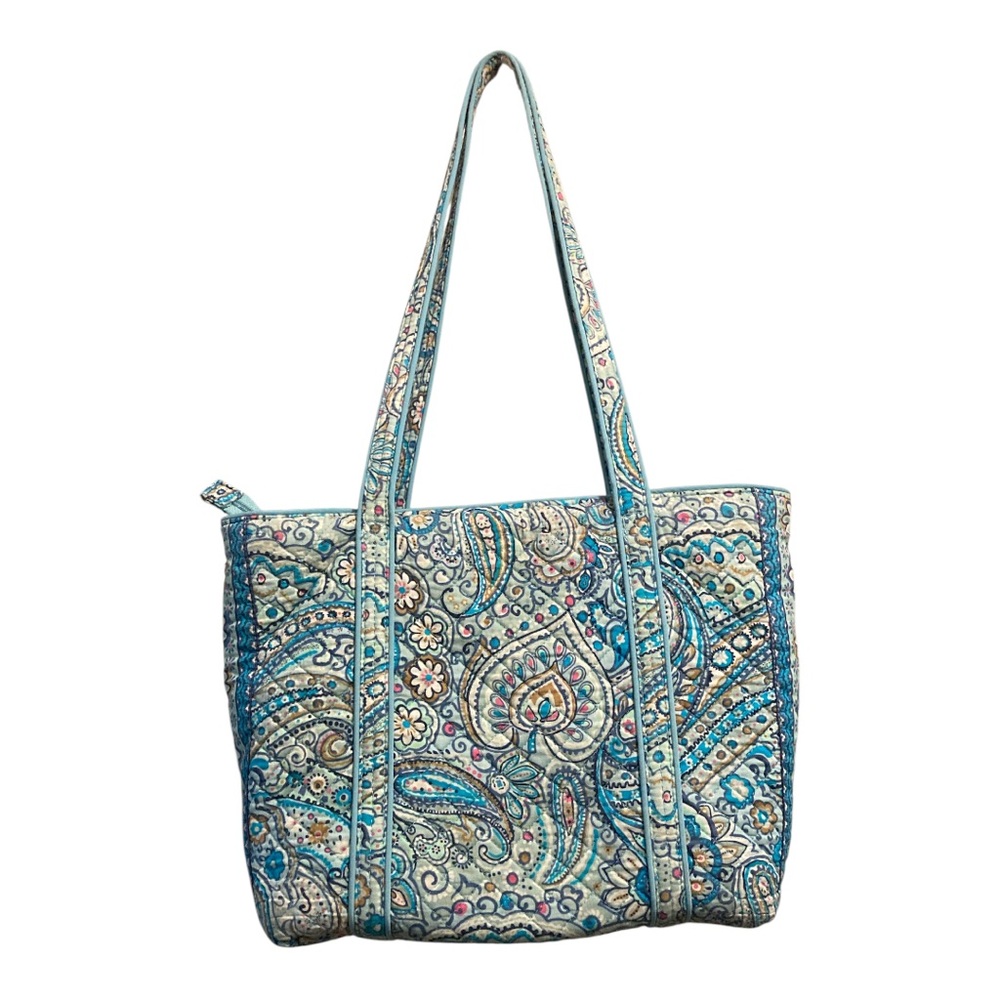Vera Bradley Signature Cotton Vera Tote Bag, Daisy Dot Paisley EUC - Picture 2 of 6